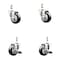 Service Caster 3 Inch 316SS Black Polyurethane Swivel 1/2 Inch Threaded Stem Caster Brakes, 2PK SS316TS20S314-PPUB-BLK-121315-2-TLB2 - alternate 1